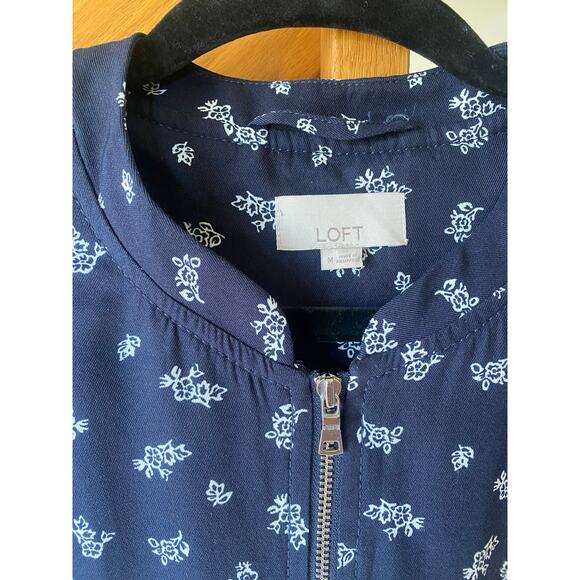 Loft blue and white floral zip jacket - Picture 5 of 6